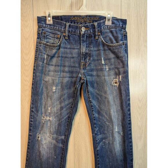 Distressed American Eagle Outfitters Men's Jeans Size 30x32 Original Straight - Picture 2 of 12